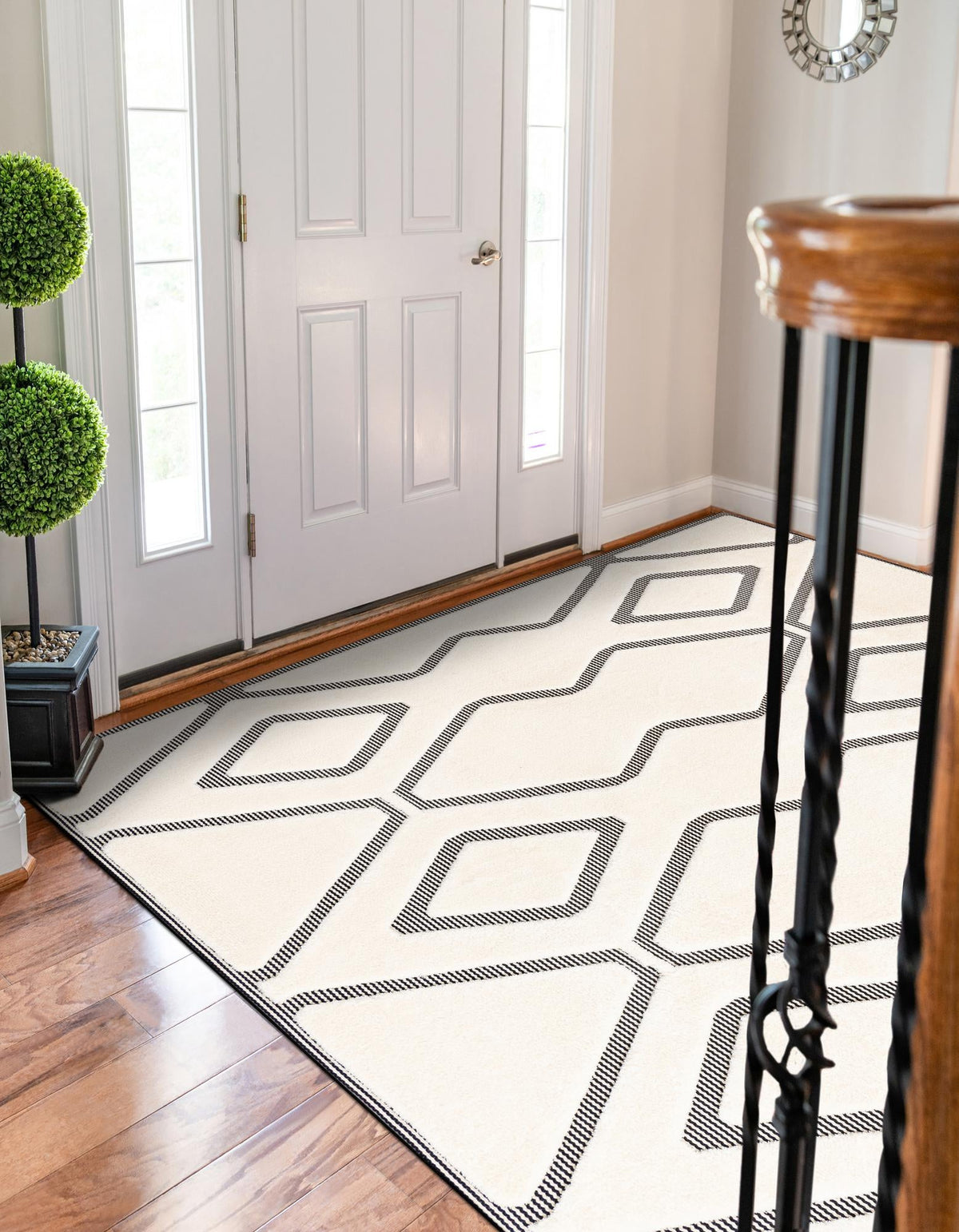 Monochrome Collection Area Rug -  Glacier Rectangle Ivory White  lifestyle 7