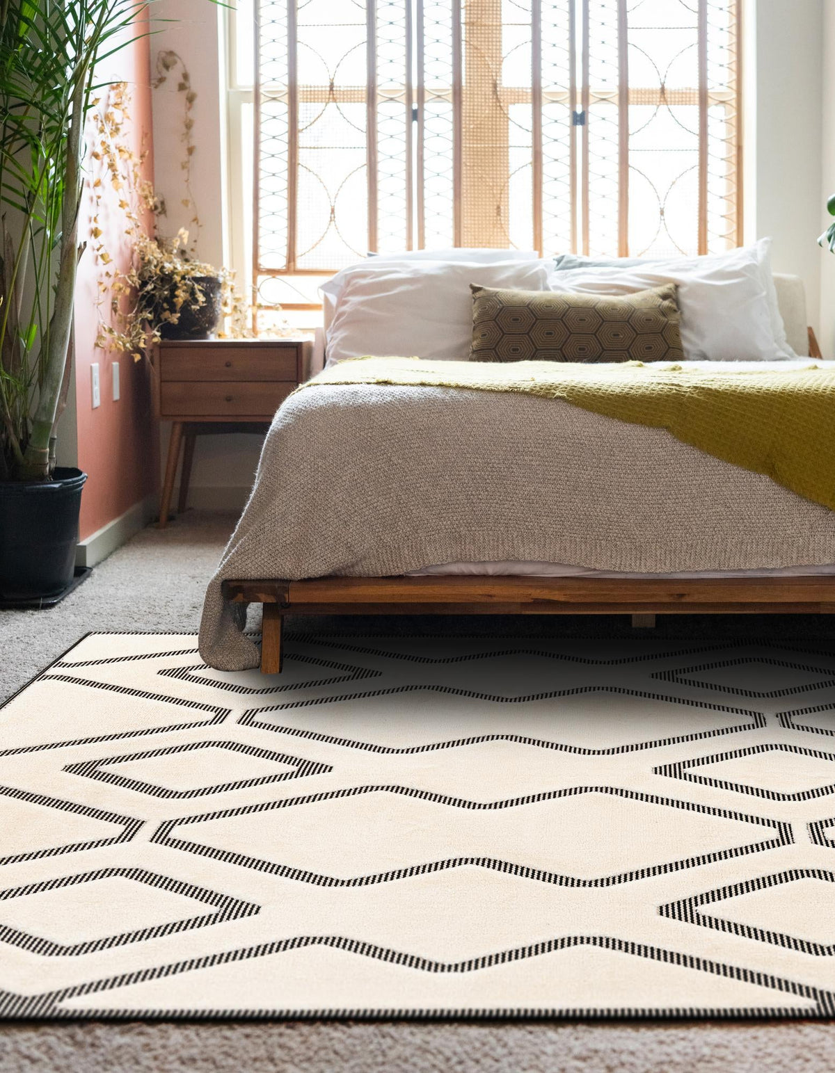 Monochrome Collection Area Rug -  Glacier Rectangle Ivory White  lifestyle 17