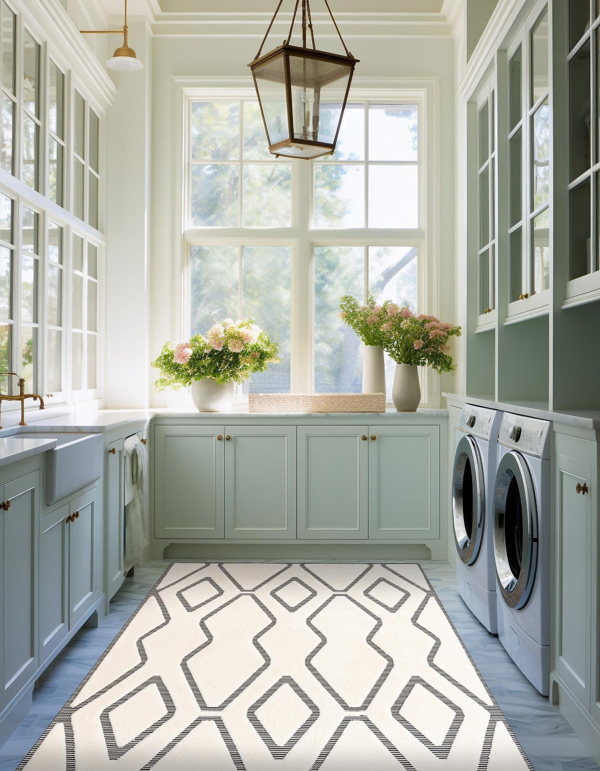 Monochrome Collection Area Rug -  Glacier Rectangle Ivory White  lifestyle 19