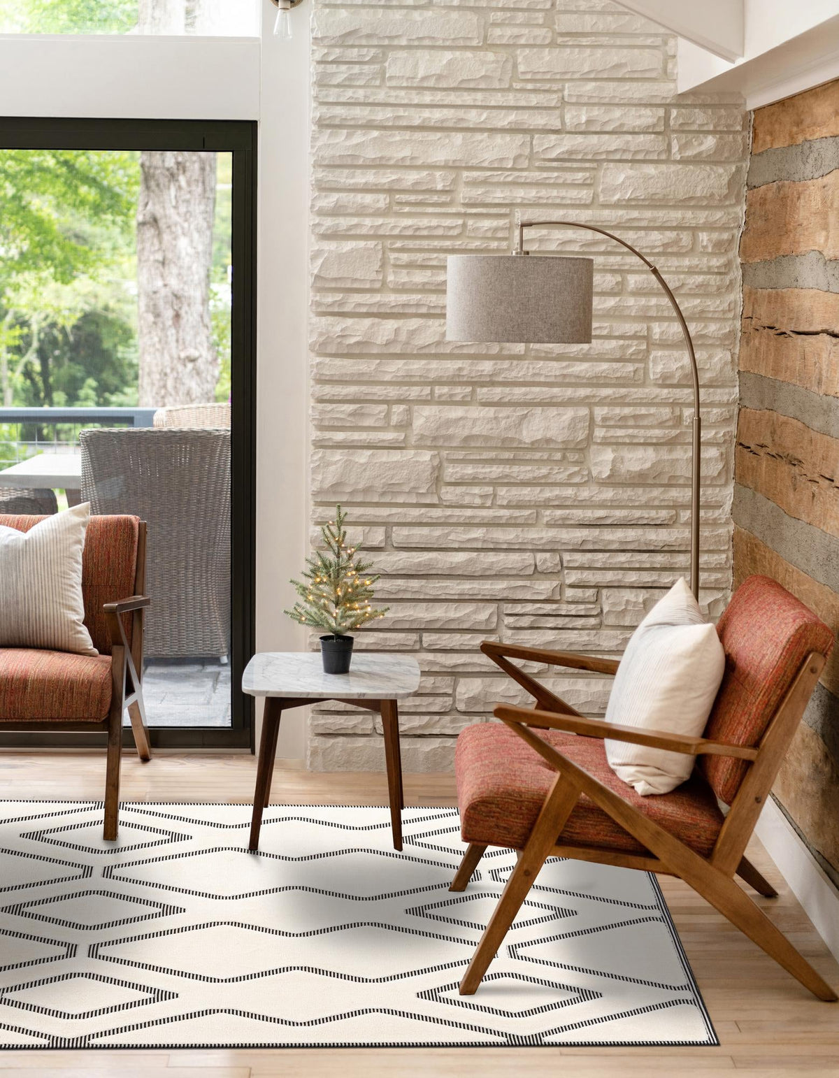 Monochrome Collection Area Rug -  Glacier Rectangle Ivory White  lifestyle 21