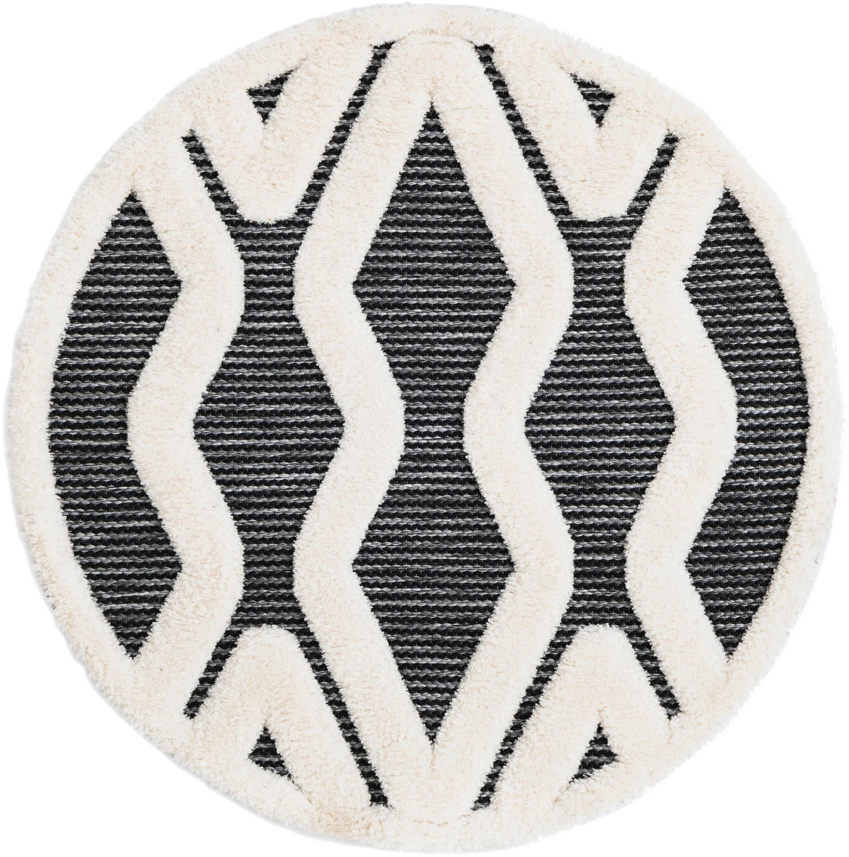 Monochrome Collection Area Rug -  Glacier Round Gray  lifestyle 83