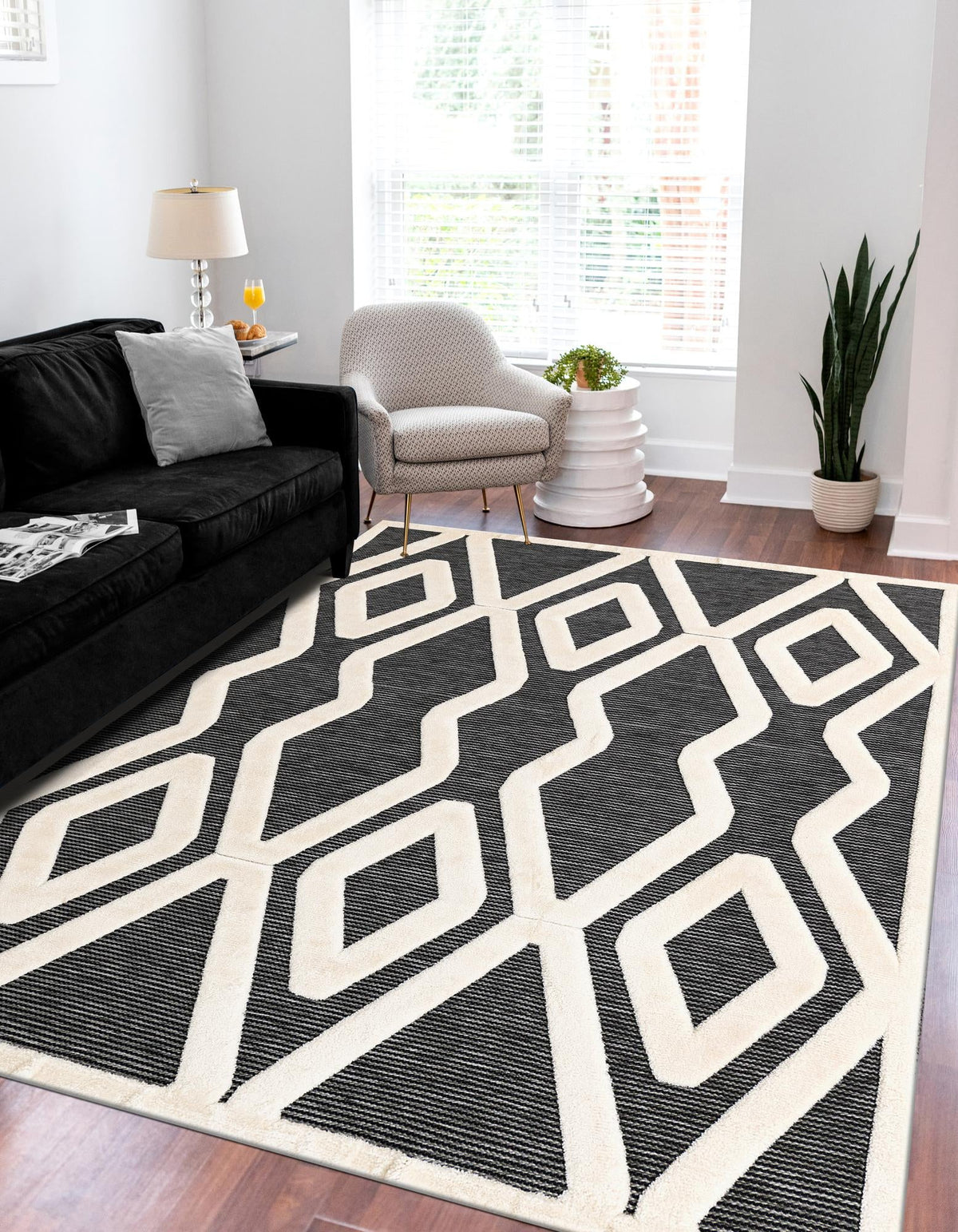 Monochrome Collection Area Rug -  Glacier Rectangle Gray  lifestyle 2
