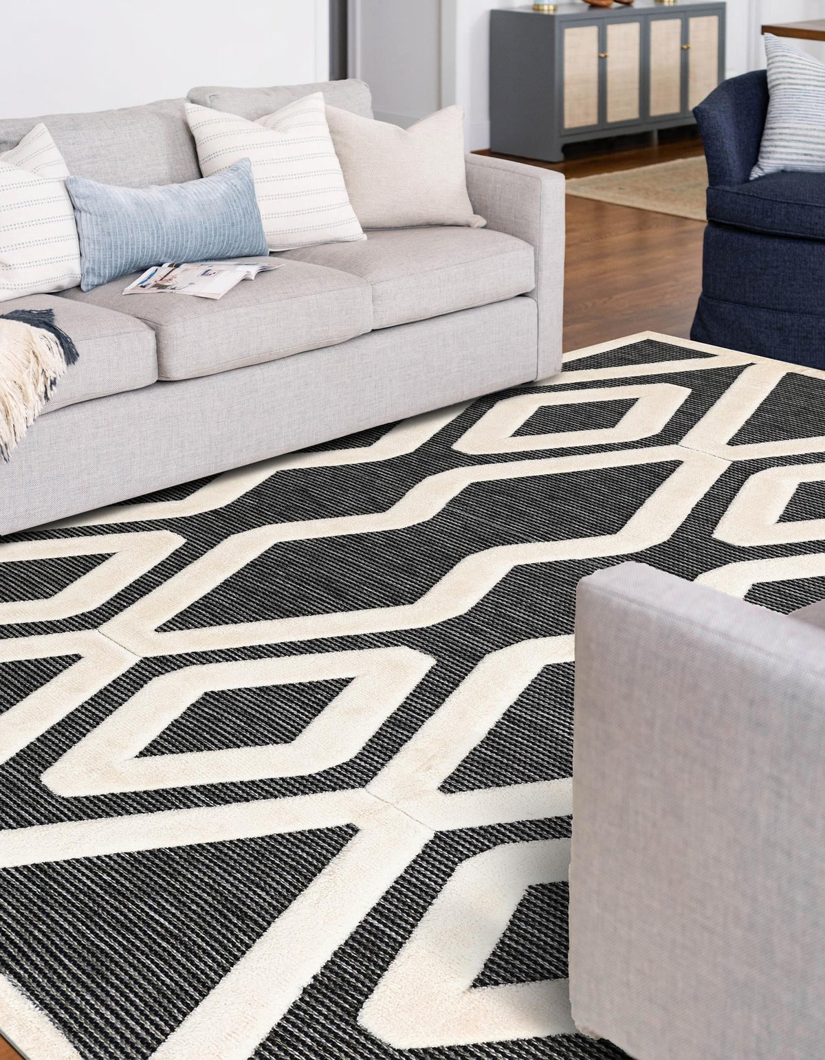 Monochrome Collection Area Rug -  Glacier Rectangle Gray  lifestyle 6