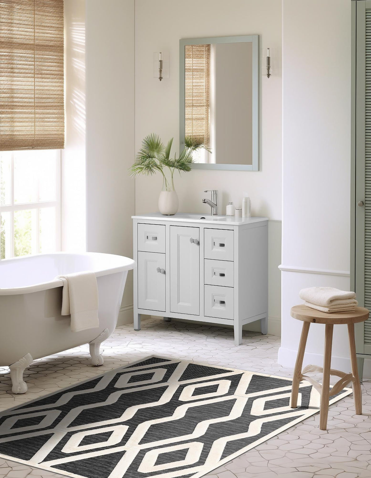 Monochrome Collection Area Rug -  Glacier Rectangle Gray  lifestyle 8