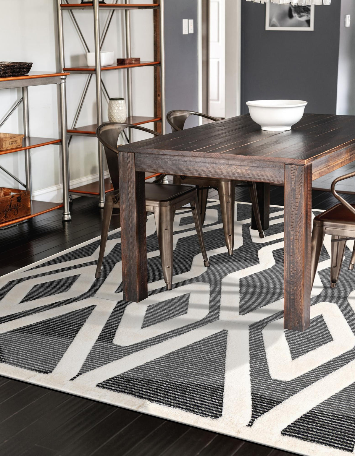 Monochrome Collection Area Rug -  Glacier Rectangle Gray  lifestyle 14