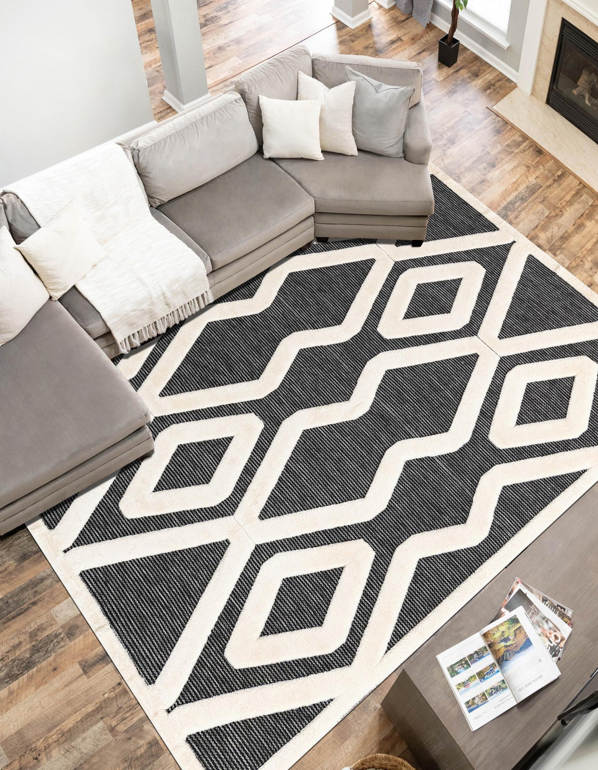 Monochrome Collection Area Rug -  Glacier Rectangle Gray  lifestyle 16