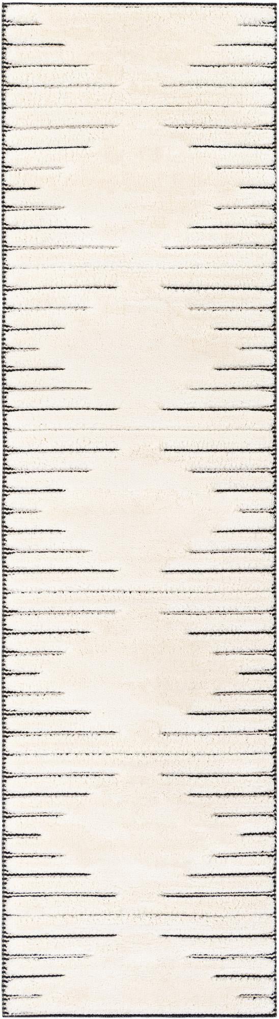 Monochrome Collection Area Rug -  Ash Runner Ivory White  lifestyle 42