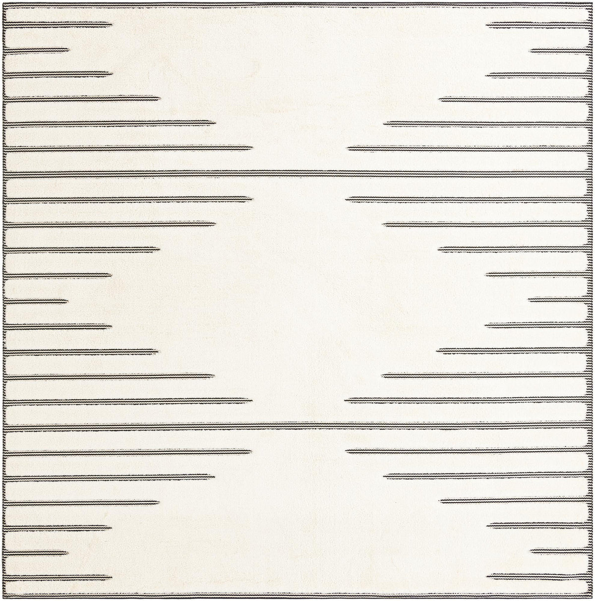 Monochrome Collection Area Rug -  Ash Square Ivory White  lifestyle 74