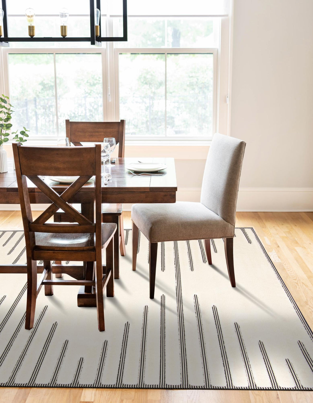 Monochrome Collection Area Rug -  Ash Rectangle Ivory White  lifestyle 13