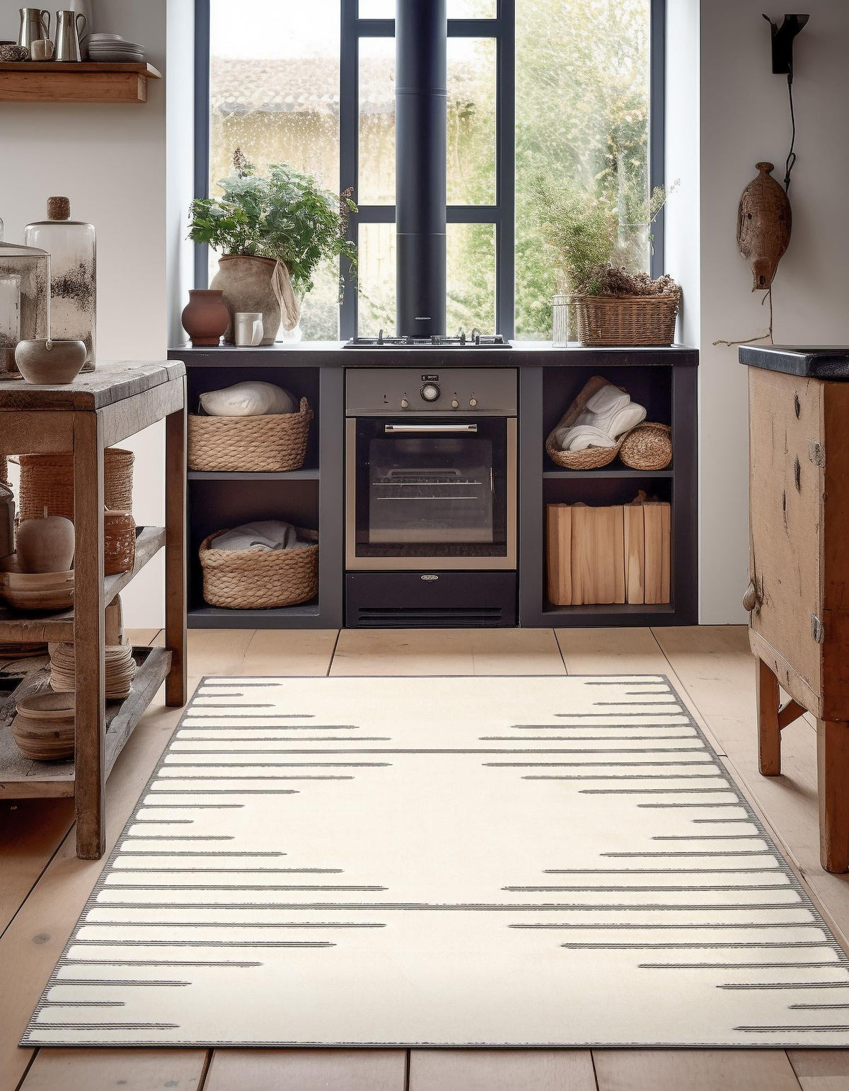 Monochrome Collection Area Rug -  Ash Rectangle Ivory White  lifestyle 17