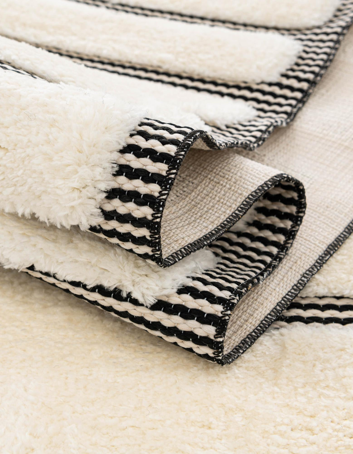 Monochrome Collection Area Rug -  Ash Rectangle Ivory White  lifestyle 39
