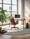 Monochrome Collection Area Rug -  Ash Round Ivory White  lifestyle 63