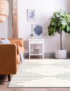 Monochrome Collection Area Rug -  Ash Square Ivory White  lifestyle 59