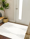 Monochrome Collection Area Rug -  Ash Square Ivory White  lifestyle 71