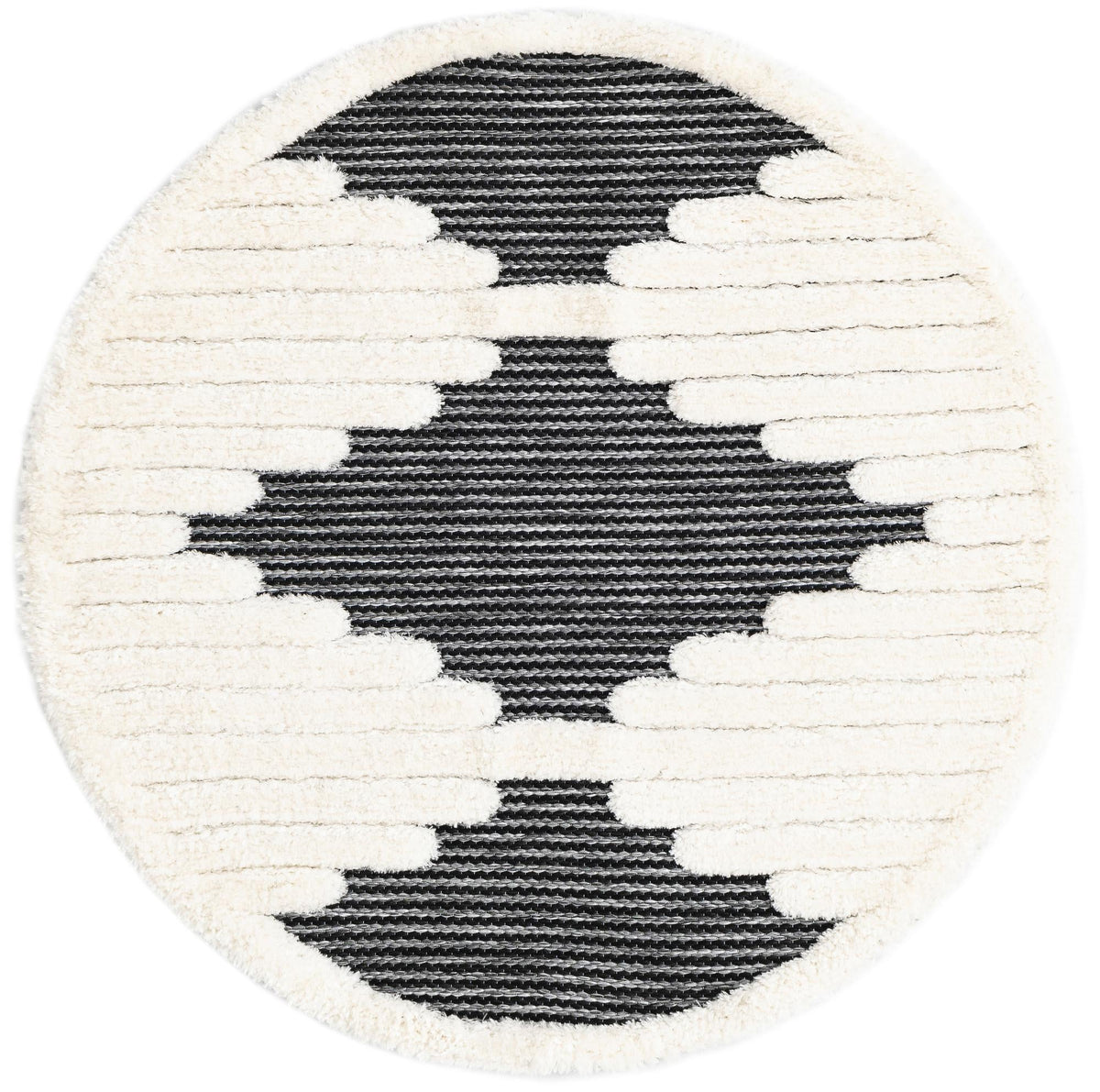 Monochrome Collection Area Rug -  Ash Round Gray  lifestyle 77