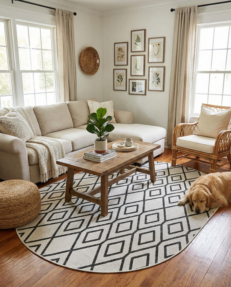 Urban Oasis Rugs Collection Area Rug -  Boulevard (Ivory) Oval Ivory  lifestyle 39