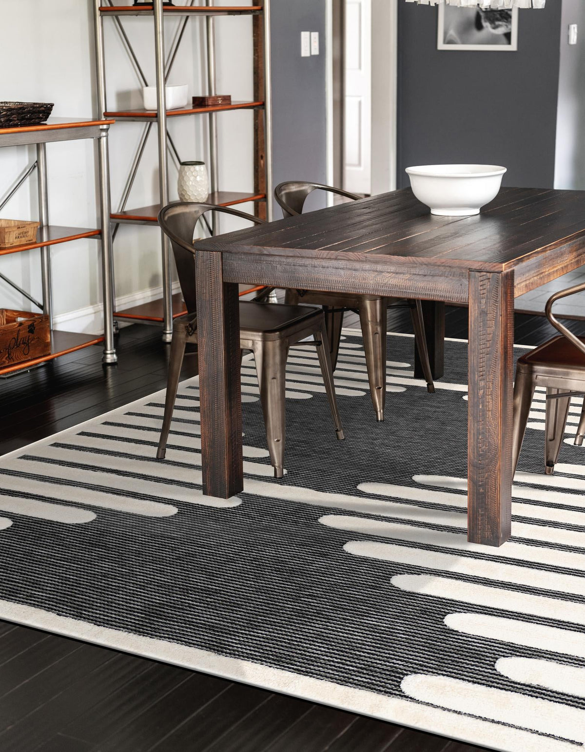 Monochrome Collection Area Rug -  Ash Rectangle Gray  lifestyle 4