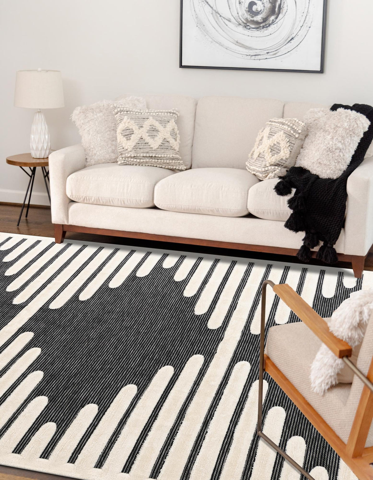 Monochrome Collection Area Rug -  Ash Rectangle Gray  lifestyle 16