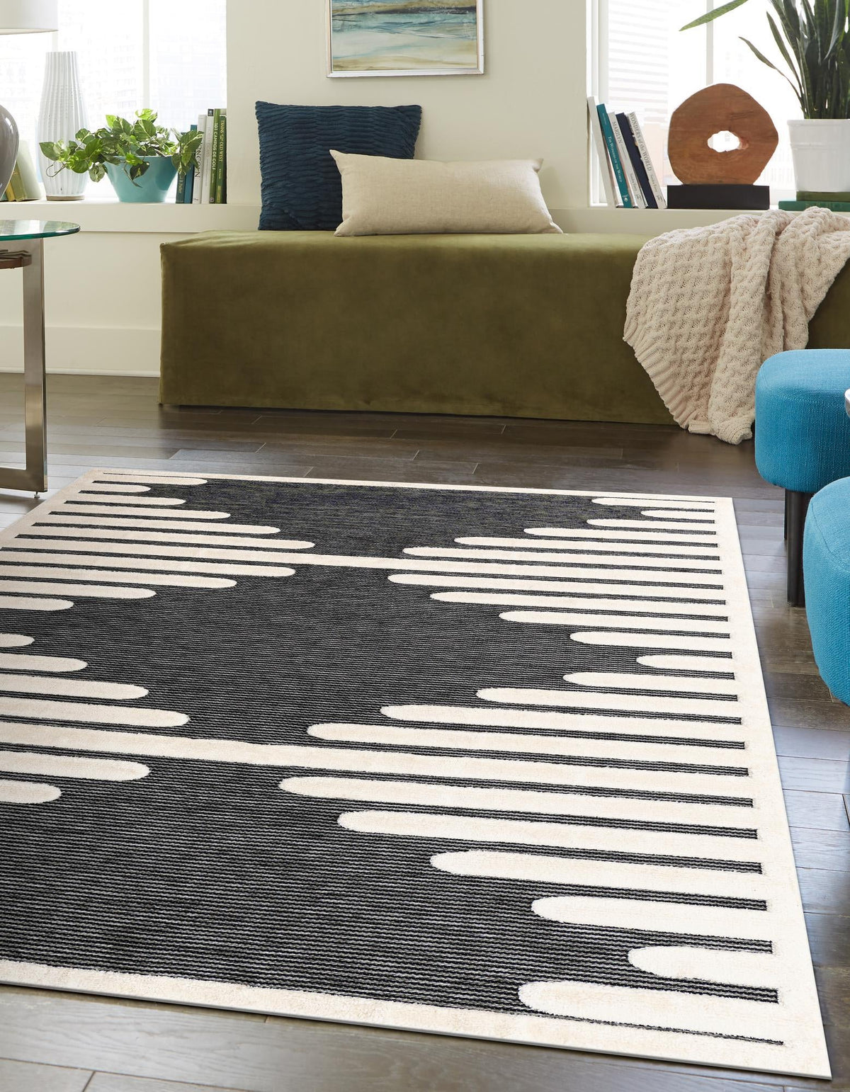 Monochrome Collection Area Rug -  Ash Rectangle Gray  lifestyle 20