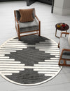 Monochrome Collection Area Rug -  Ash Round Gray  lifestyle 54