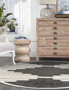 Monochrome Collection Area Rug -  Ash Round Gray  lifestyle 66