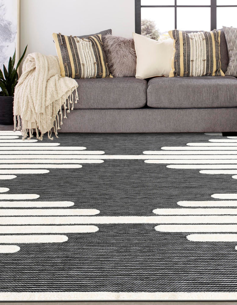 Monochrome Collection Area Rug -  Ash Square Gray  lifestyle 56