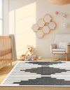 Monochrome Collection Area Rug -  Ash Square Gray  lifestyle 62