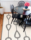 Monochrome Collection Area Rug -  Marble Square Ivory White  lifestyle 59