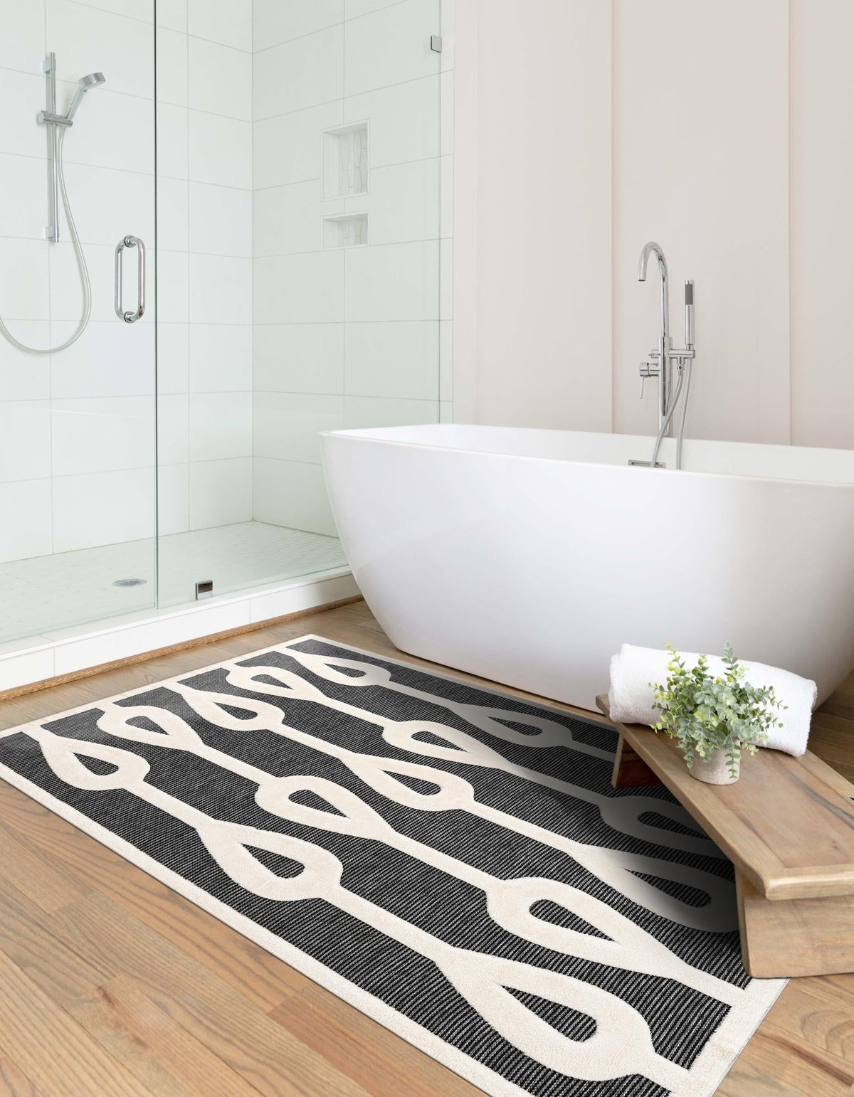 Monochrome Collection Area Rug -  Marble Rectangle Gray  lifestyle 10