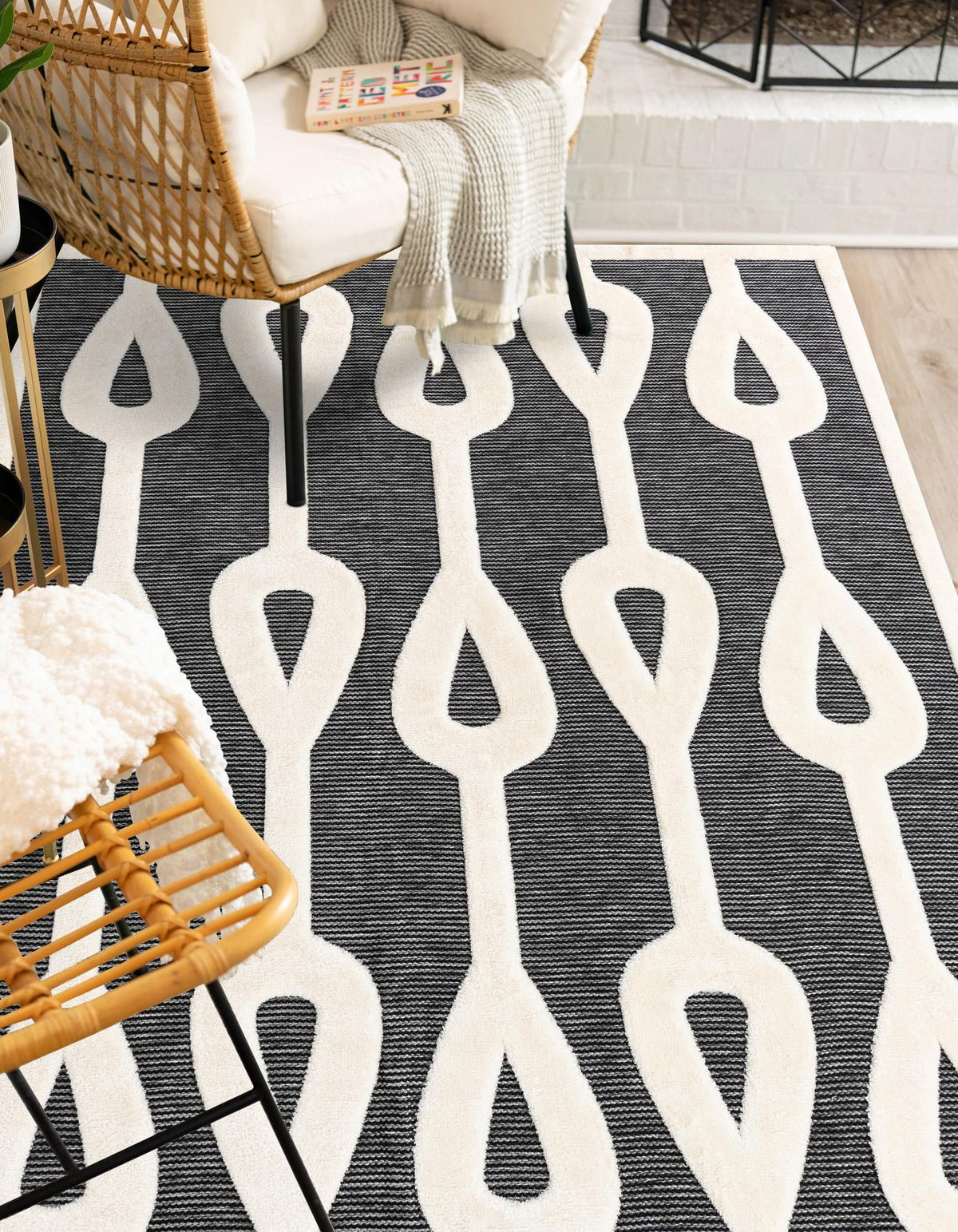 Monochrome Collection Area Rug -  Marble Rectangle Gray  lifestyle 16