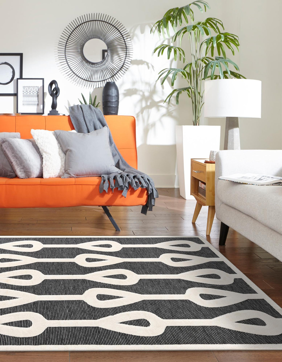 Monochrome Collection Area Rug -  Marble Rectangle Gray  lifestyle 18