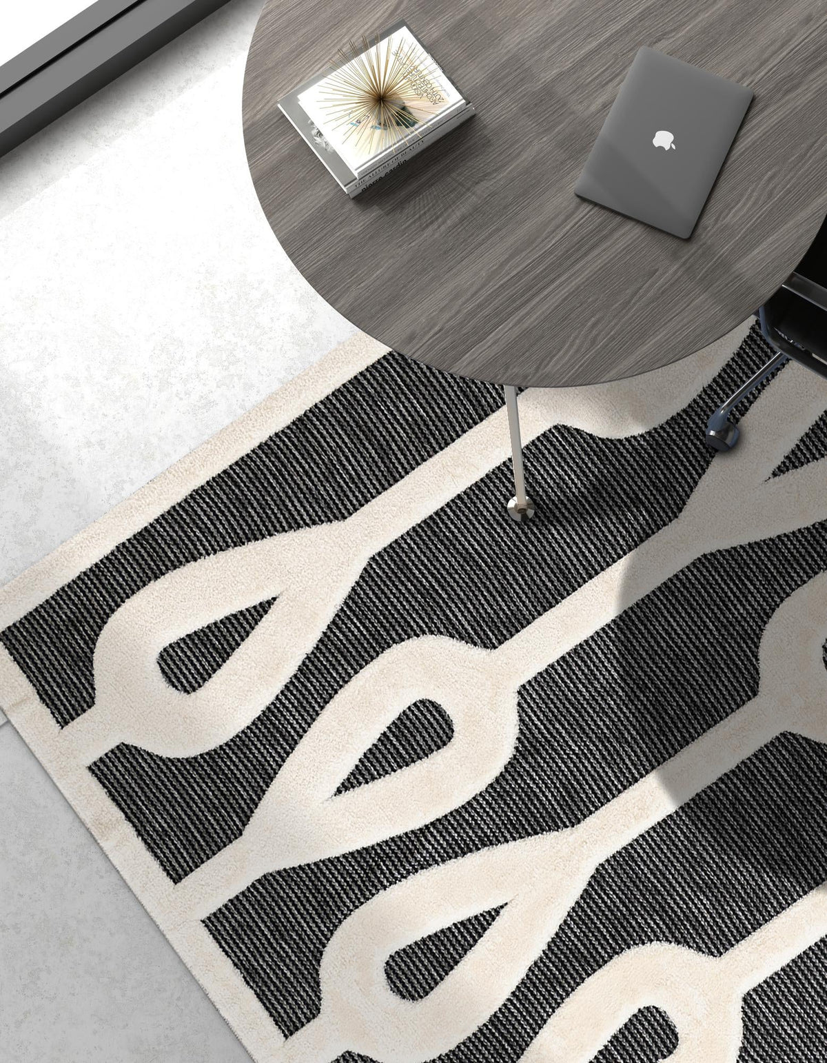 Monochrome Collection Area Rug -  Marble Rectangle Gray  lifestyle 20