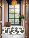 Monochrome Collection Area Rug -  Marble Round Gray  lifestyle 48