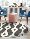 Monochrome Collection Area Rug -  Marble Round Gray  lifestyle 54