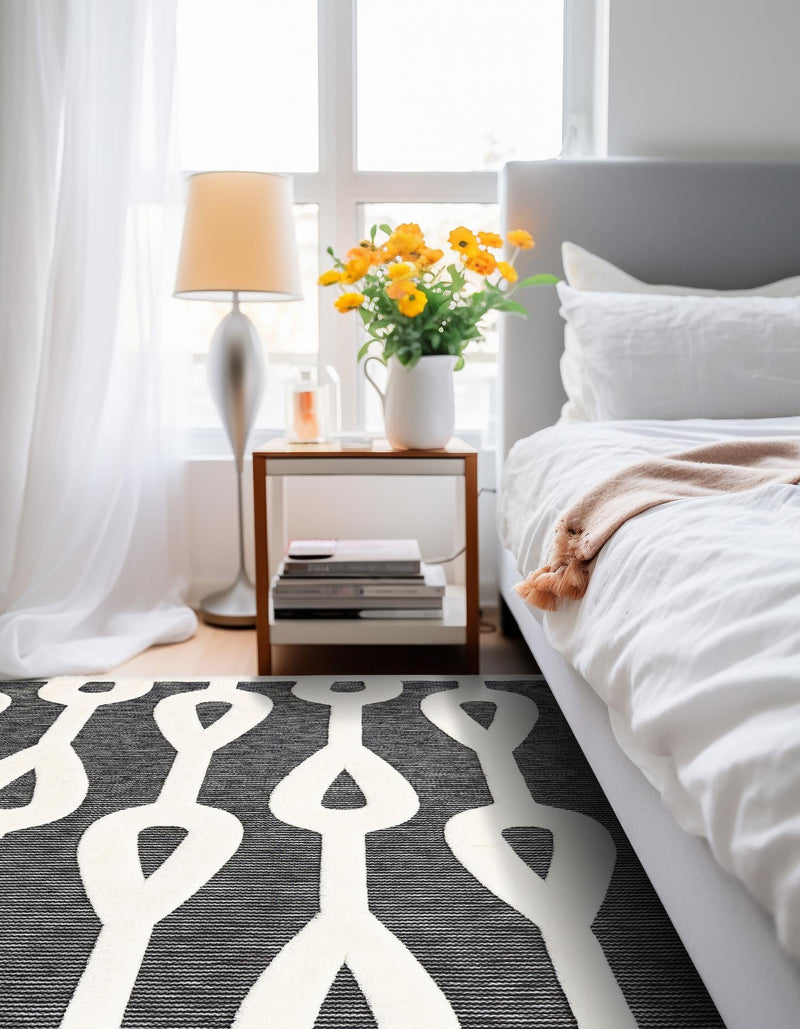 Monochrome Collection Area Rug -  Marble Square Gray  lifestyle 50