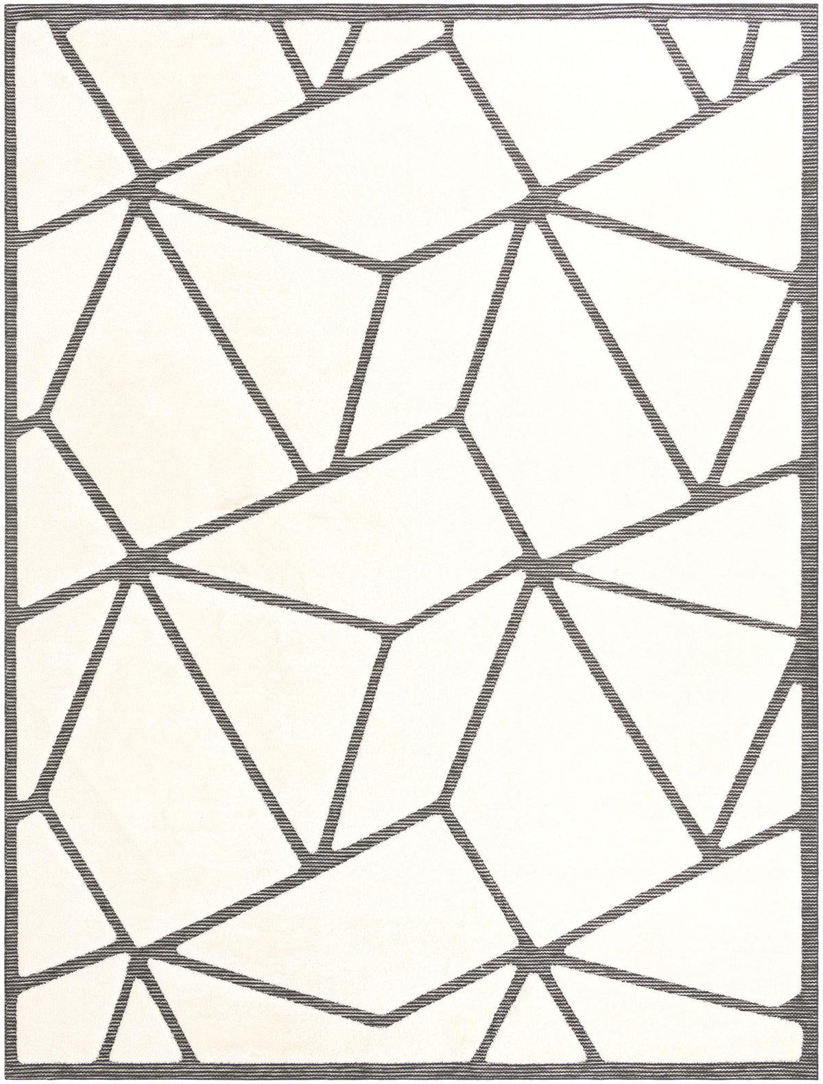 Monochrome Collection Area Rug -  Onyx Rectangle Ivory White  lifestyle 2