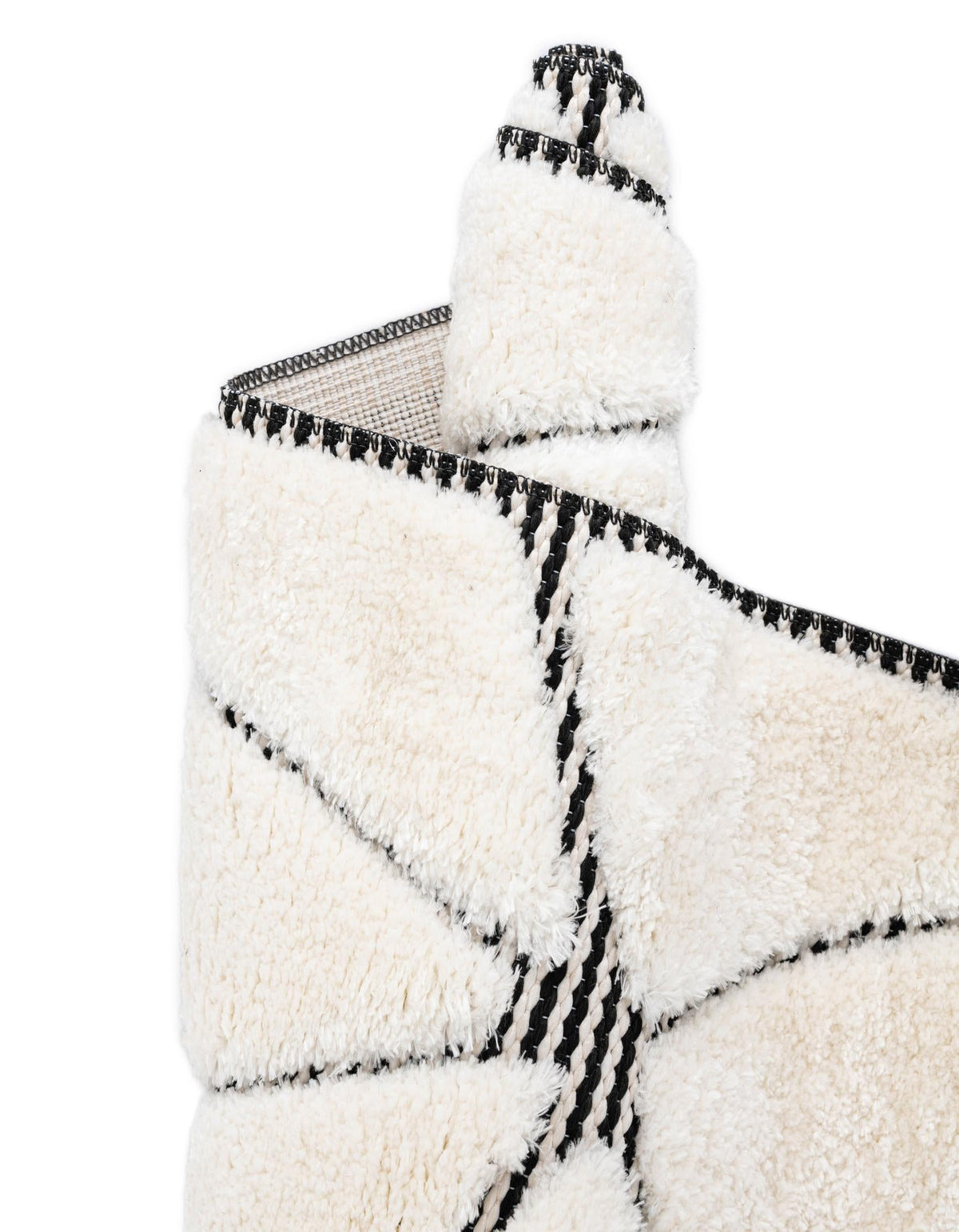 Monochrome Collection Area Rug -  Onyx Rectangle Ivory White  lifestyle 35