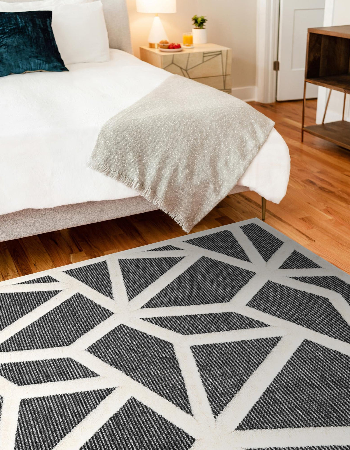 Monochrome Collection Area Rug -  Onyx Rectangle Gray  lifestyle 10