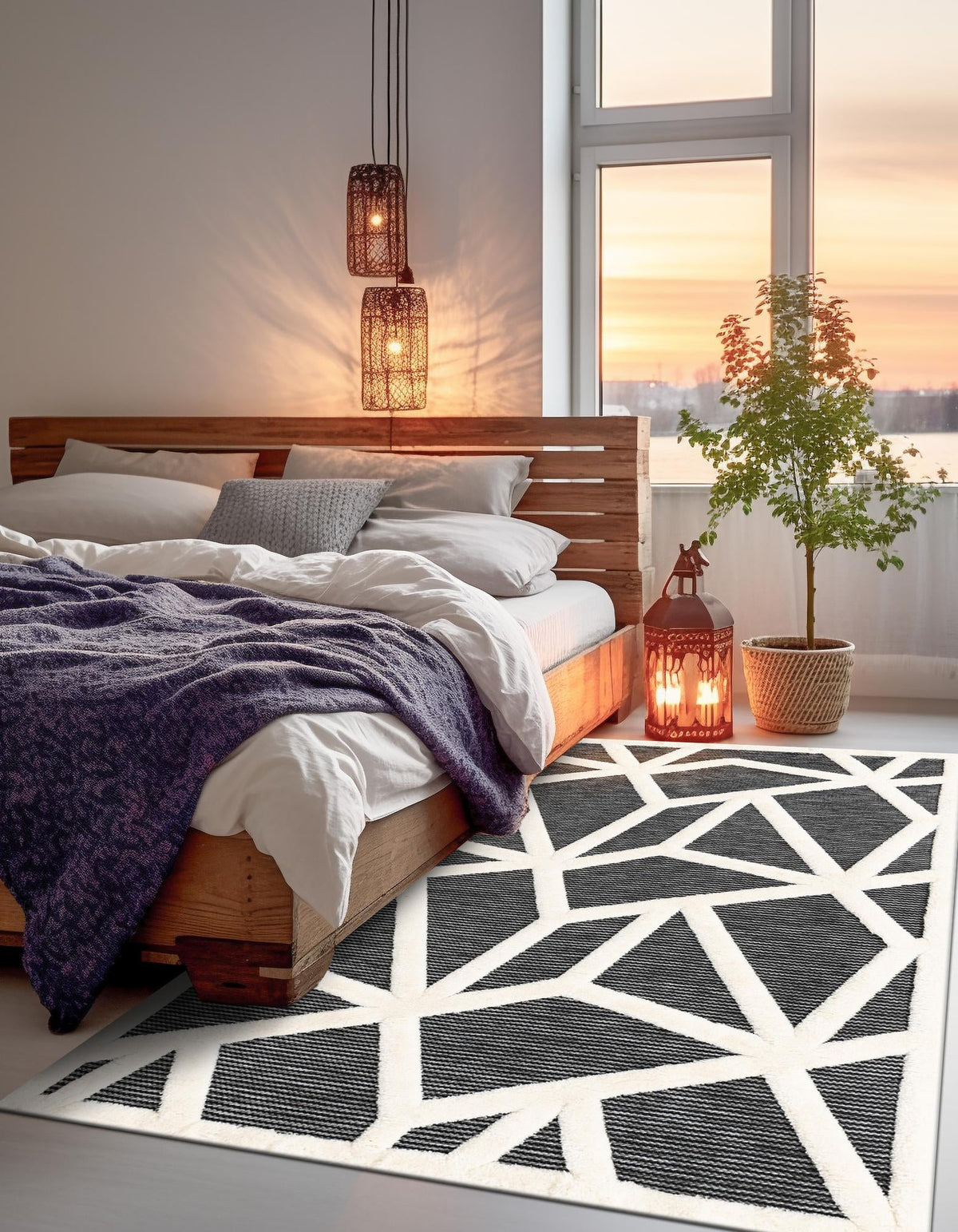 Monochrome Collection Area Rug -  Onyx Rectangle Gray  lifestyle 14