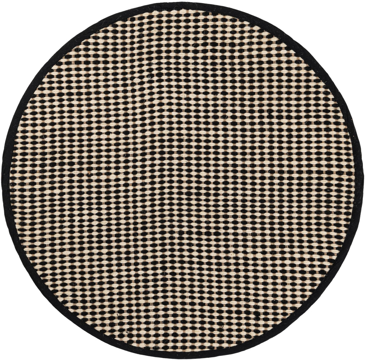 Sequoia Handwoven Jute Collection Area Rug - Aspen Round Black and White  lifestyle 22