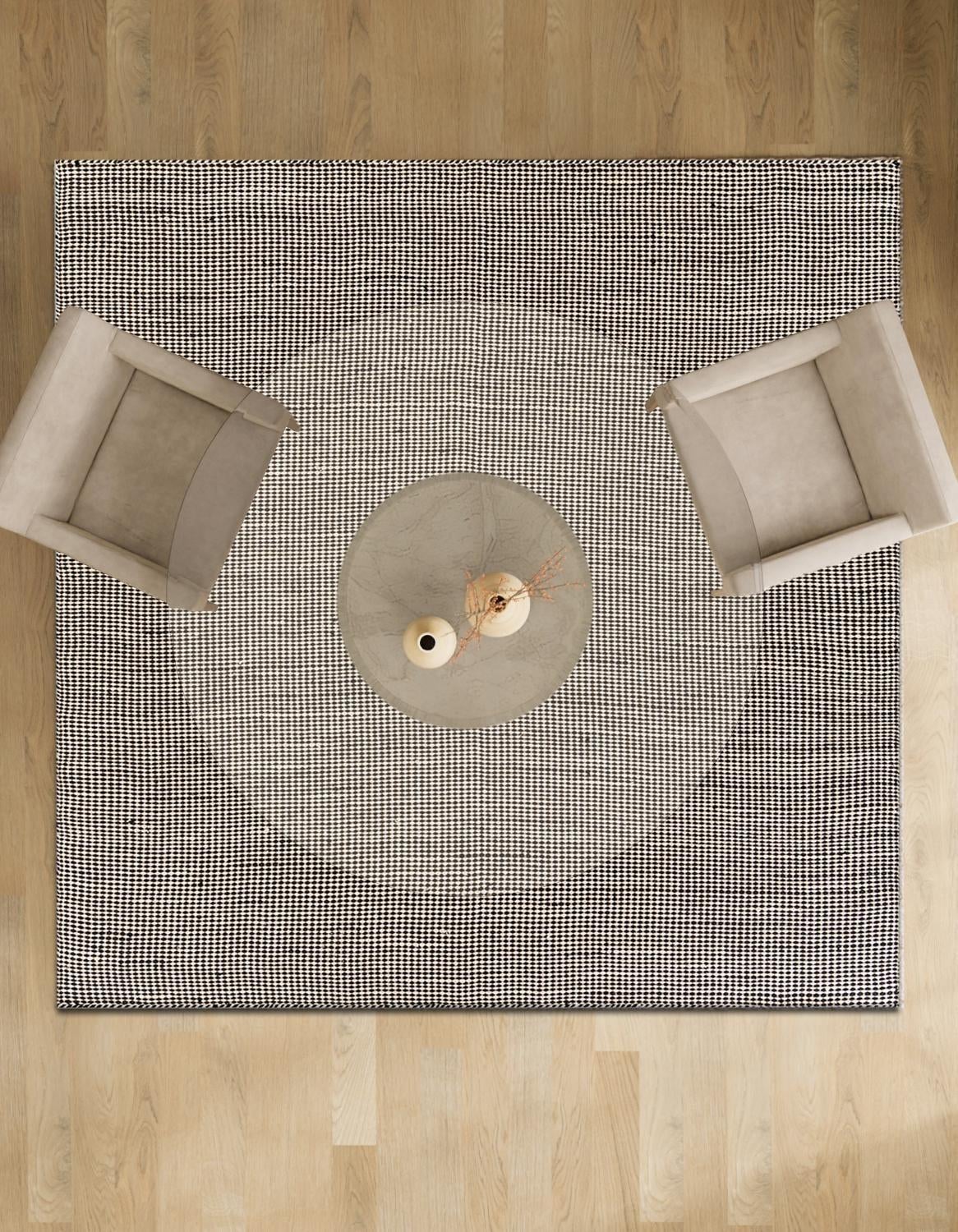 Sequoia Handwoven Jute Collection Area Rug - Aspen Square Black and White  lifestyle 24