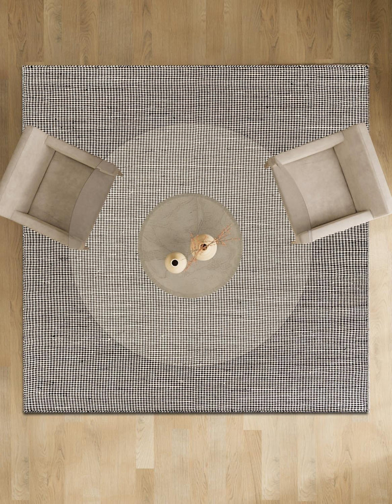 Sequoia Handwoven Jute Collection Area Rug - Aspen Square Black and White  lifestyle 24