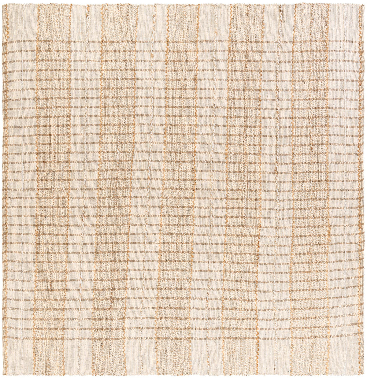 Sequoia Handwoven Jute Collection Area Rug -  Mendocino Square Ivory  lifestyle 12