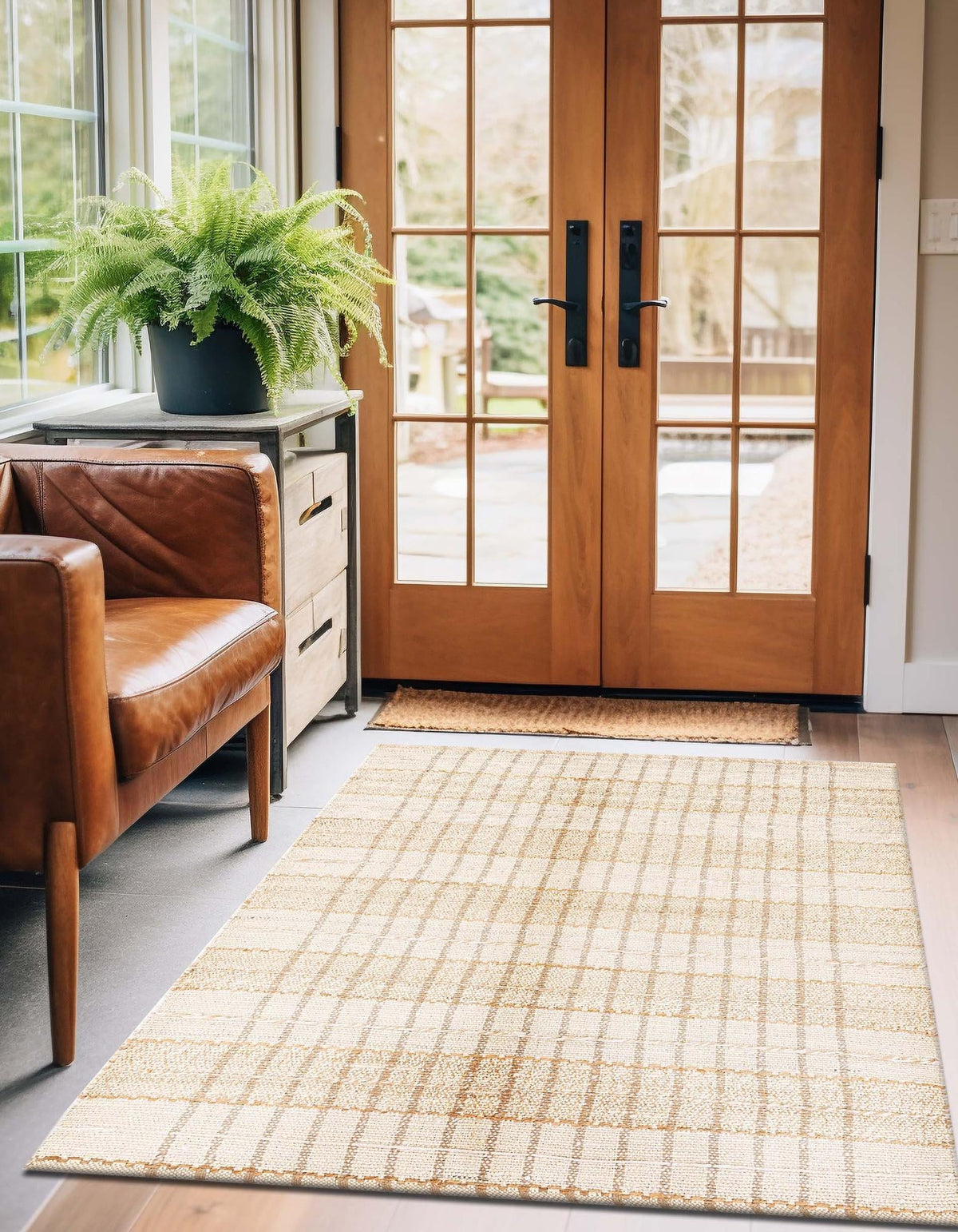 Sequoia Handwoven Jute Collection Area Rug -  Mendocino Rectangle Ivory  lifestyle 2