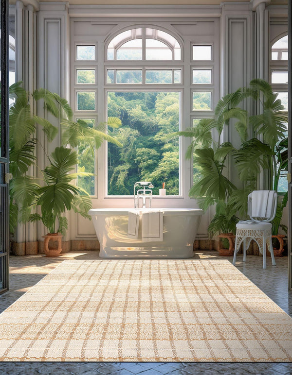 Sequoia Handwoven Jute Collection Area Rug -  Mendocino Rectangle Ivory  lifestyle 3