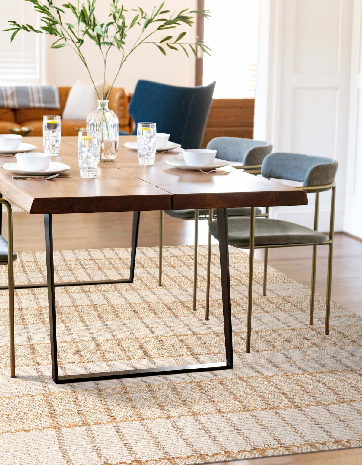 Sequoia Handwoven Jute Collection Area Rug -  Mendocino Rectangle Ivory  lifestyle 4