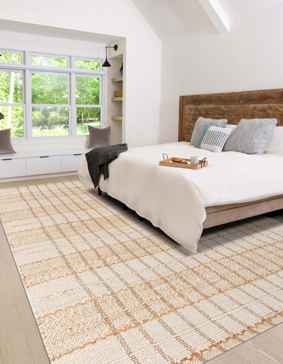 Sequoia Handwoven Jute Collection Area Rug -  Mendocino Rectangle Ivory  lifestyle 5