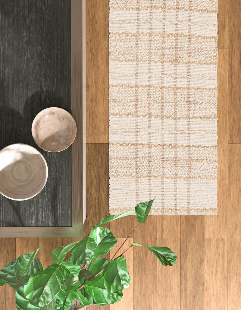 Sequoia Handwoven Jute Collection Area Rug - Charleston Runner Ivory  lifestyle 27