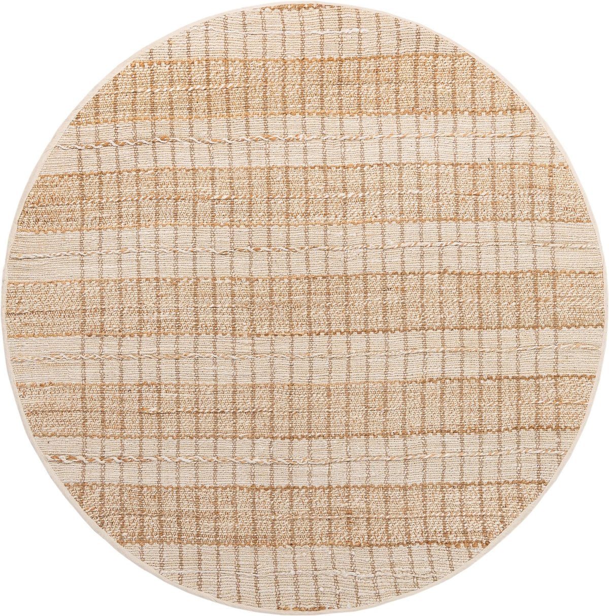 Sequoia Handwoven Jute Collection Area Rug -  Mendocino Round Ivory  lifestyle 18