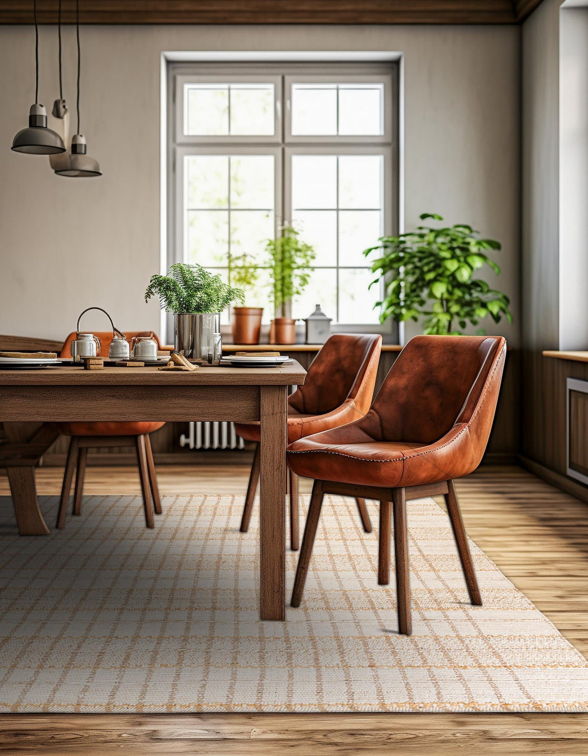 Sequoia Handwoven Jute Collection Area Rug -  Mendocino Square Ivory  lifestyle 13